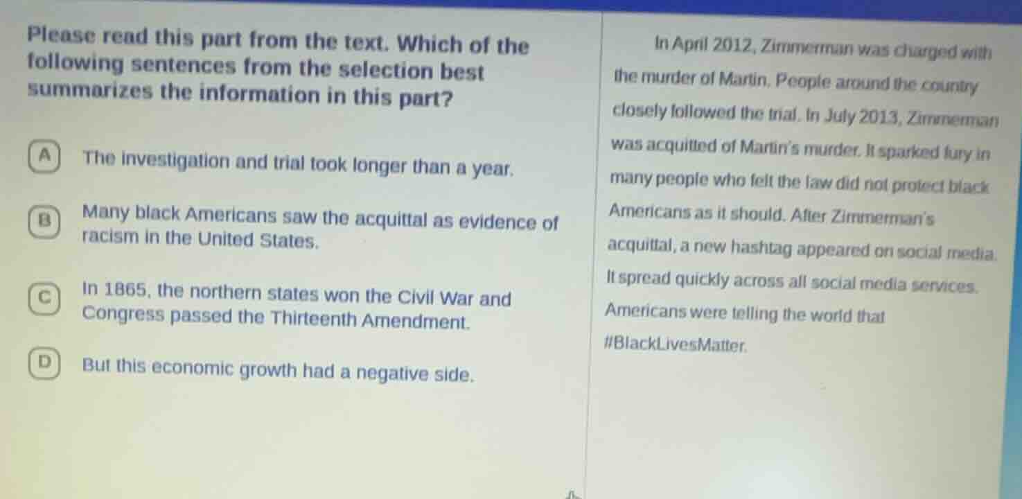 please read this part from the text. which of the following sentences f…