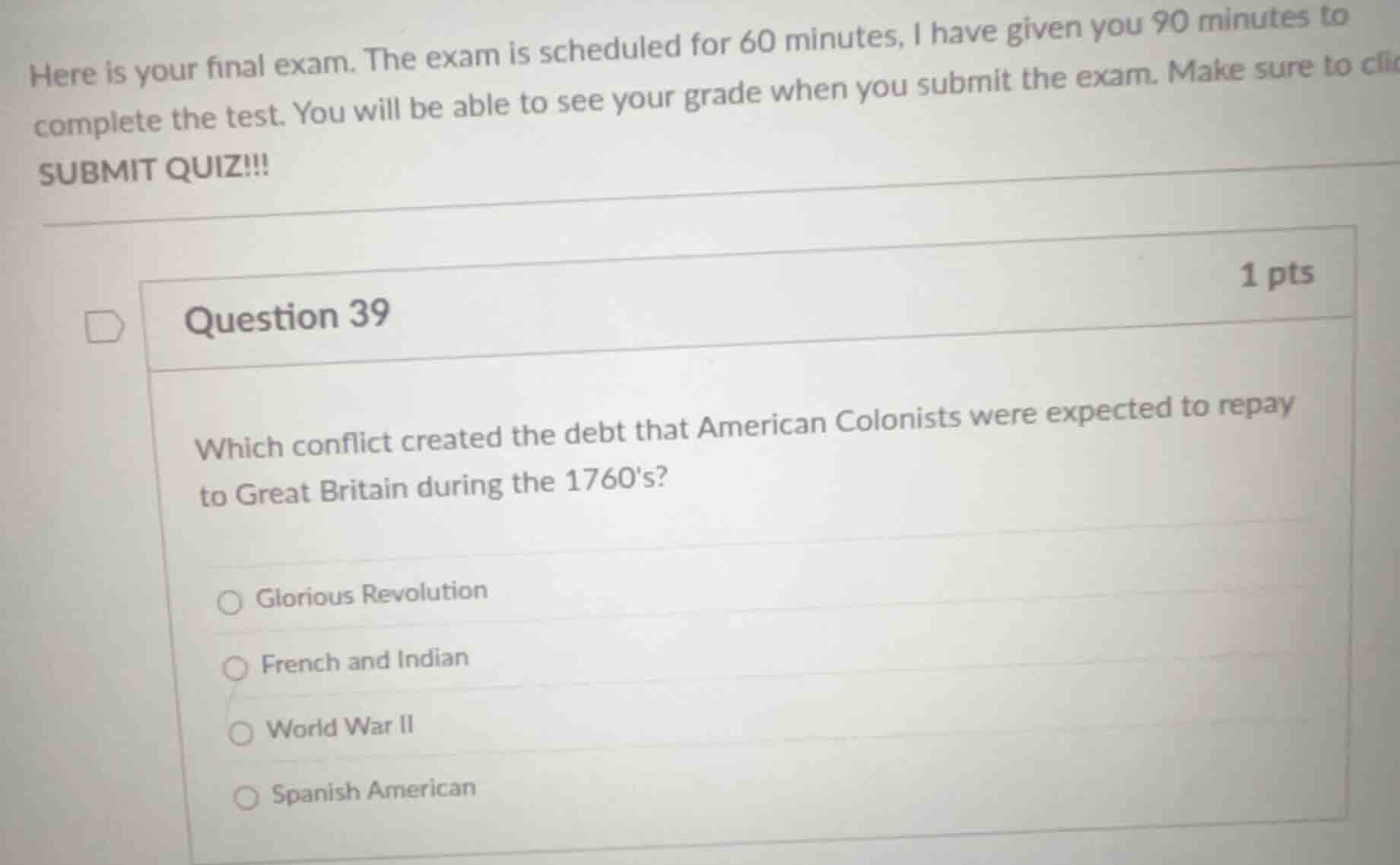 here is your final exam. the exam is scheduled for 60 minutes, i have g…