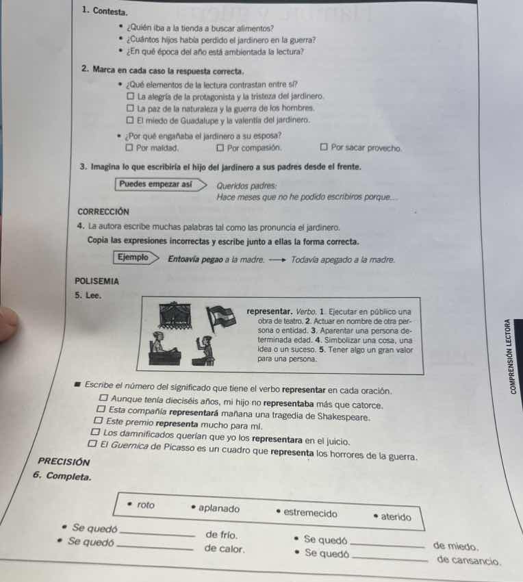 1. contesta. - ¿quién iba a la tienda a buscar alimentos? - ¿cuántos hi…