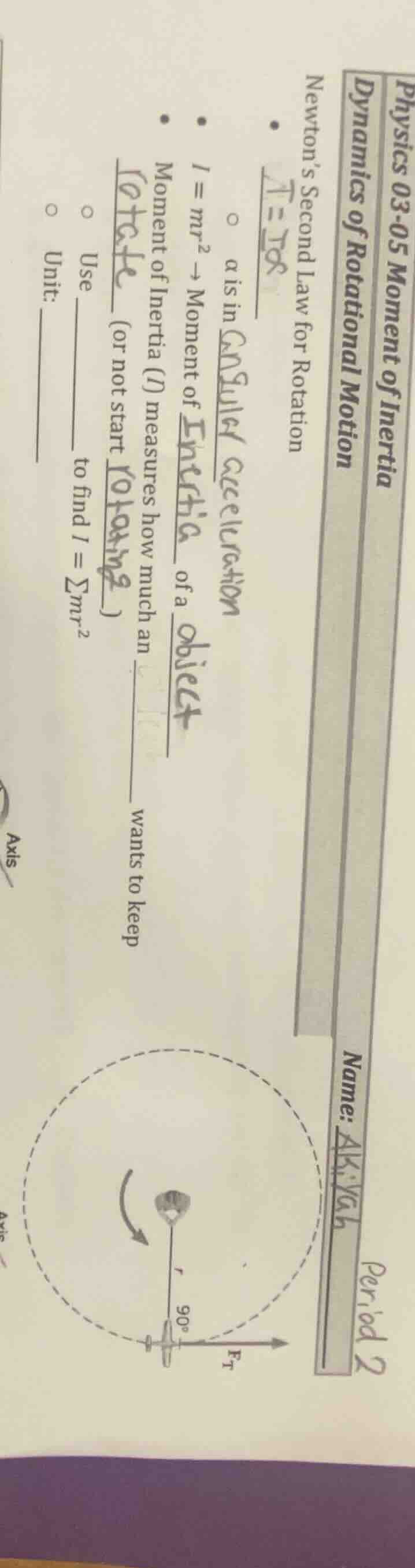 physics 03-05 moment of inertia dynamics of rotational motion newton’s …