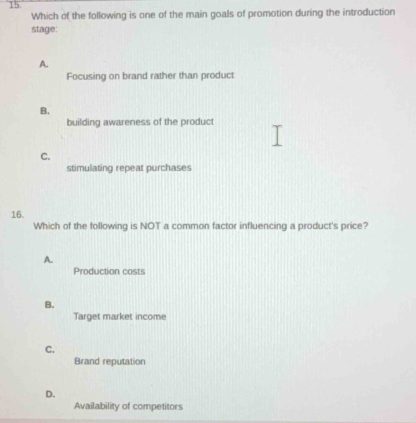15. which of the following is one of the main goals of promotion during…