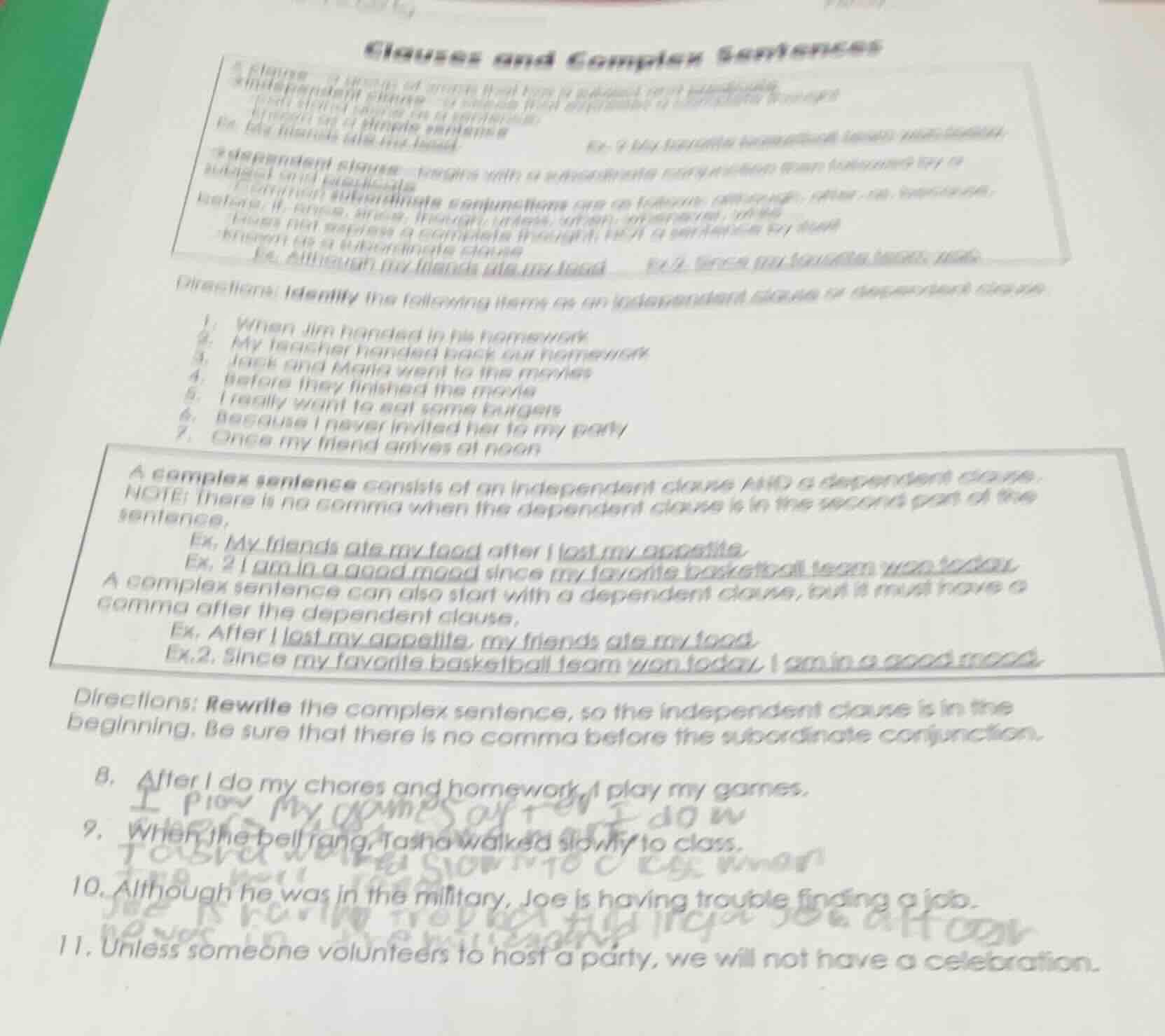 clauses and complex sentences a clause is a group of words that has a s…