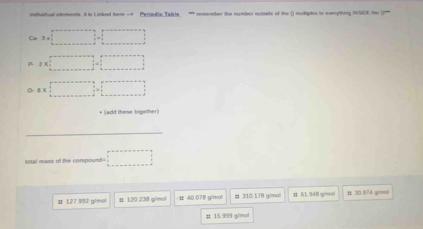 individual elements. it is linked here -> periodic table. *** remember …
