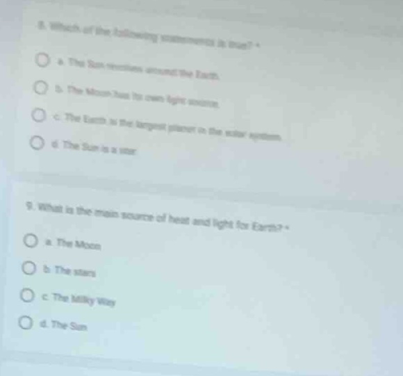 8. which of the following statements is true? a. the sun revolves aroun…