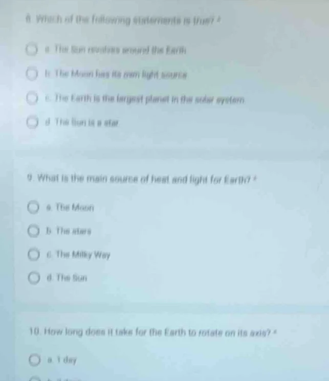 6. which of the following statements is true? a. the sun revolves aroun…