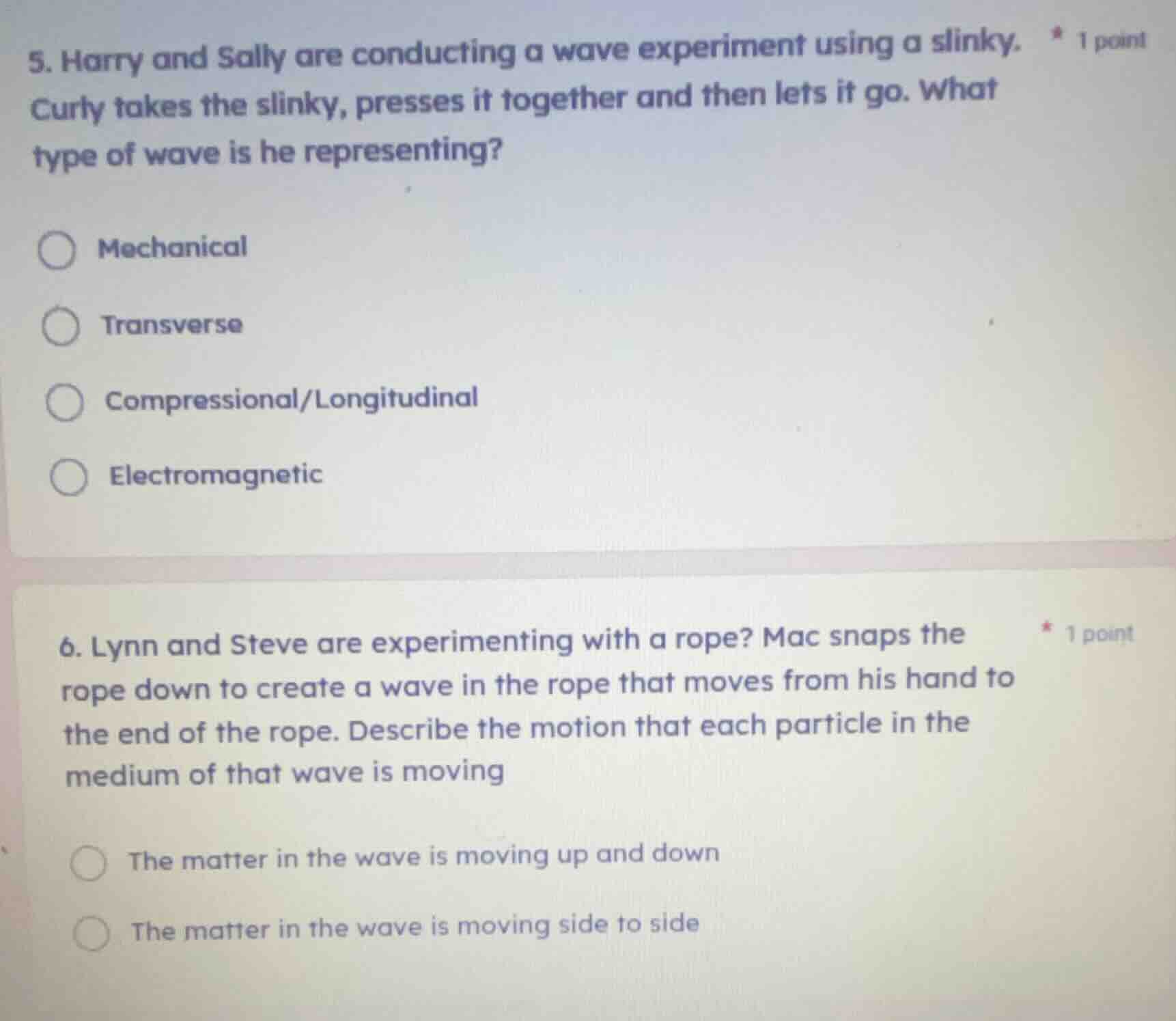 5. harry and sally are conducting a wave experiment using a slinky. cur…