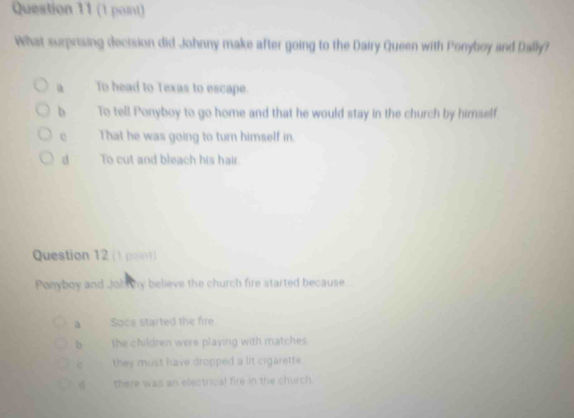 question 11 (1 point) what surprising decision did johnny make after go…