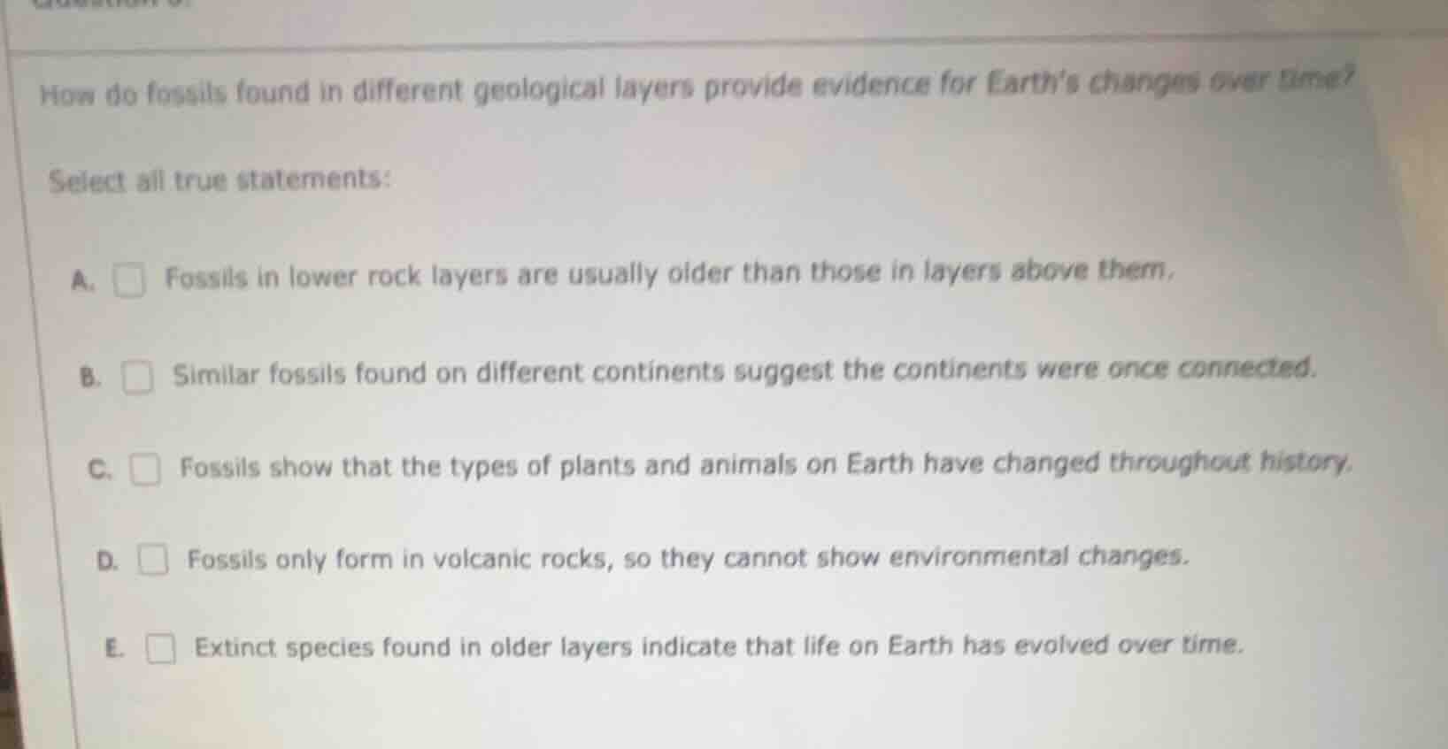 how do fossils found in different geological layers provide evidence fo…
