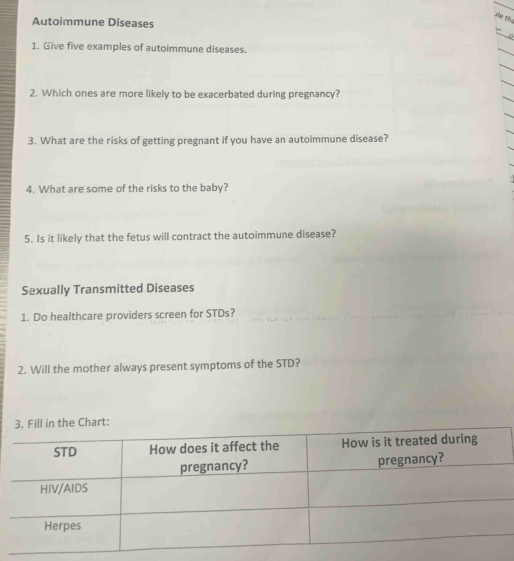 autoimmune diseases 1. give five examples of autoimmune diseases. 2. wh…