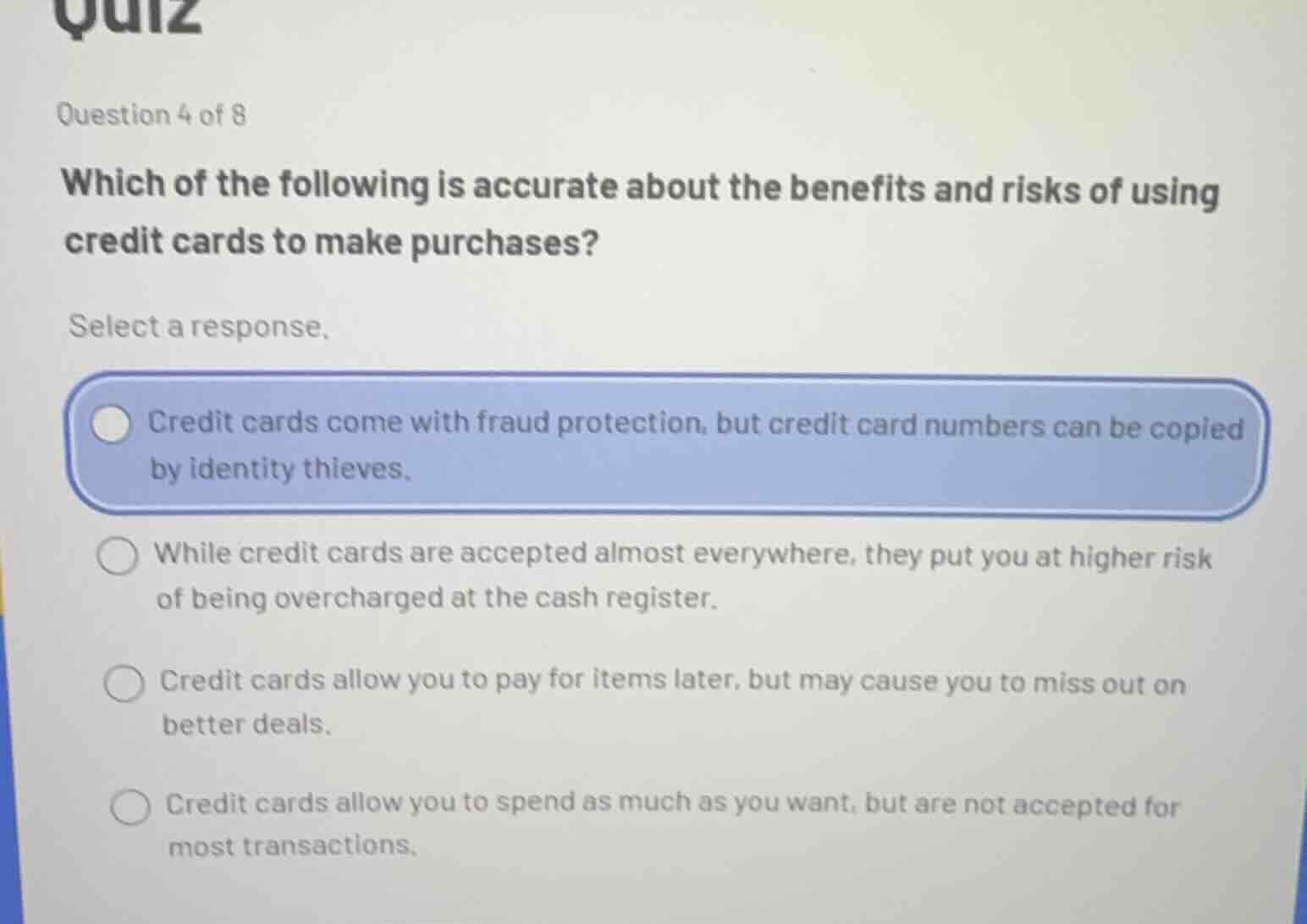 question 4 of 8 which of the following is accurate about the benefits a…