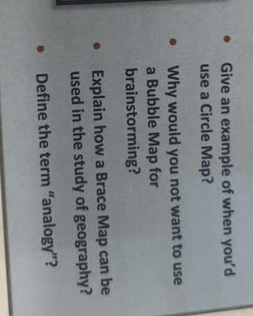 give an example of when youd use a circle map? why would you not want t…