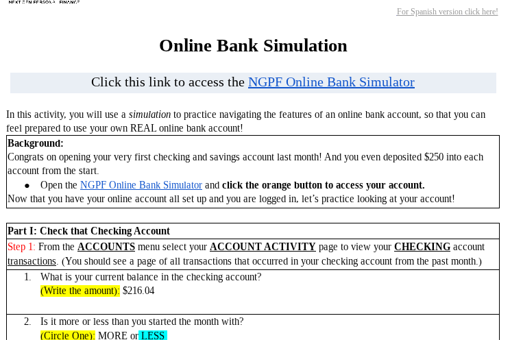 online bank simulation click this link to access the ngpf online bank s…