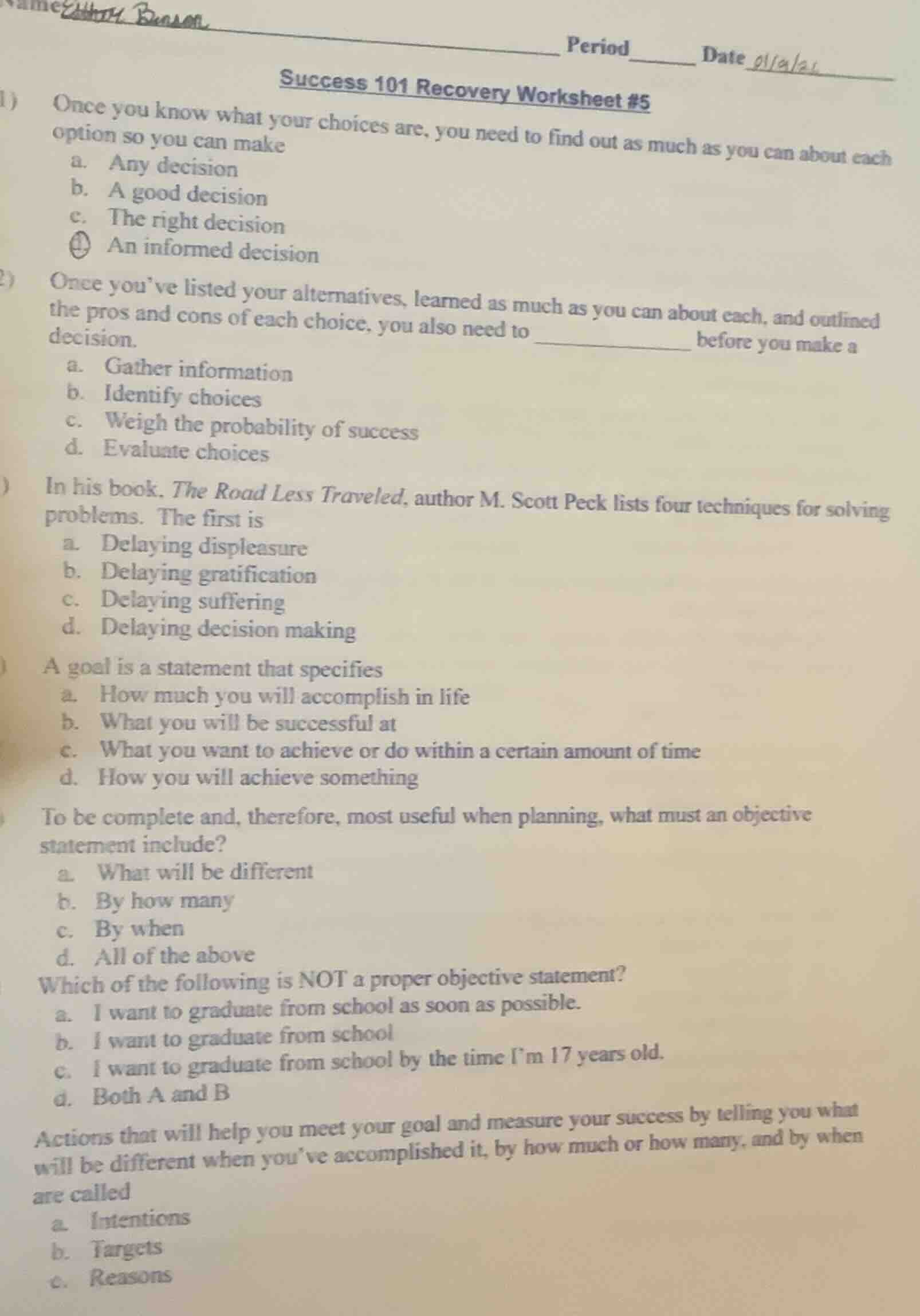 name______ period______ date______ success 101 recovery worksheet #5 1)…