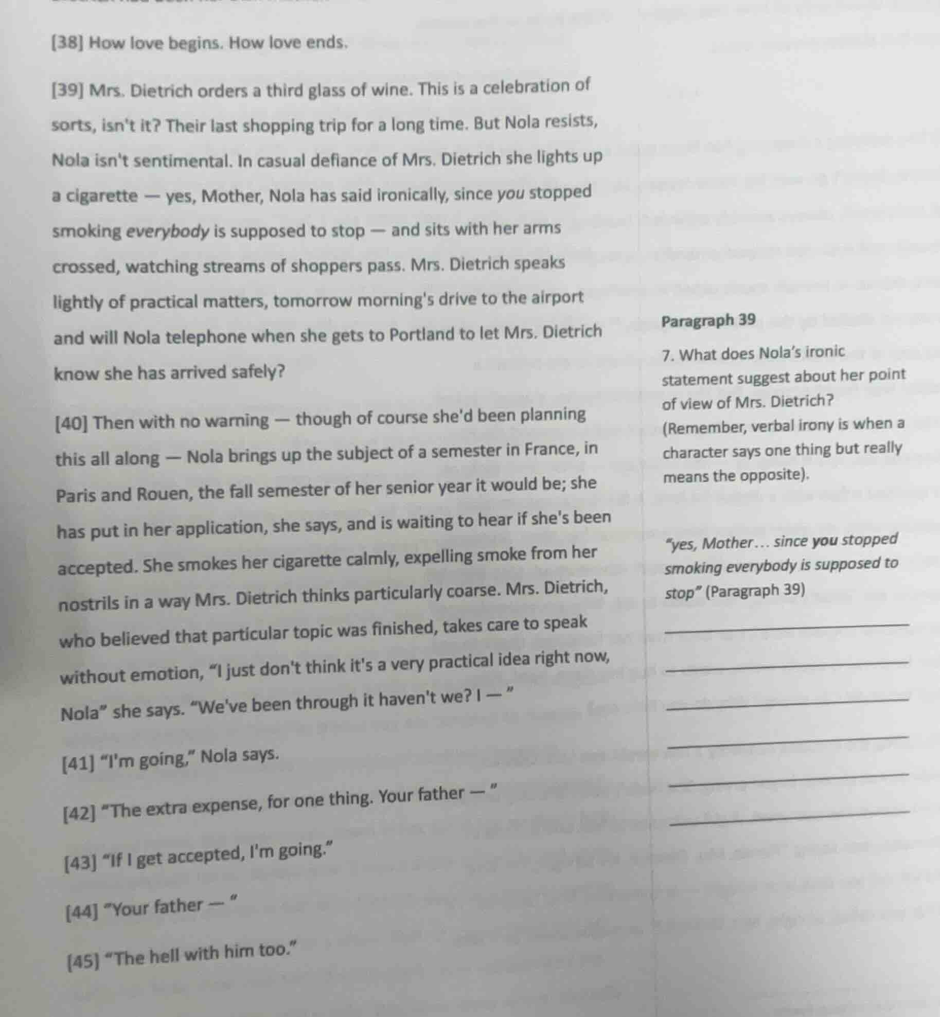 38 how love begins. how love ends. 39 mrs. dietrich orders a third glas…