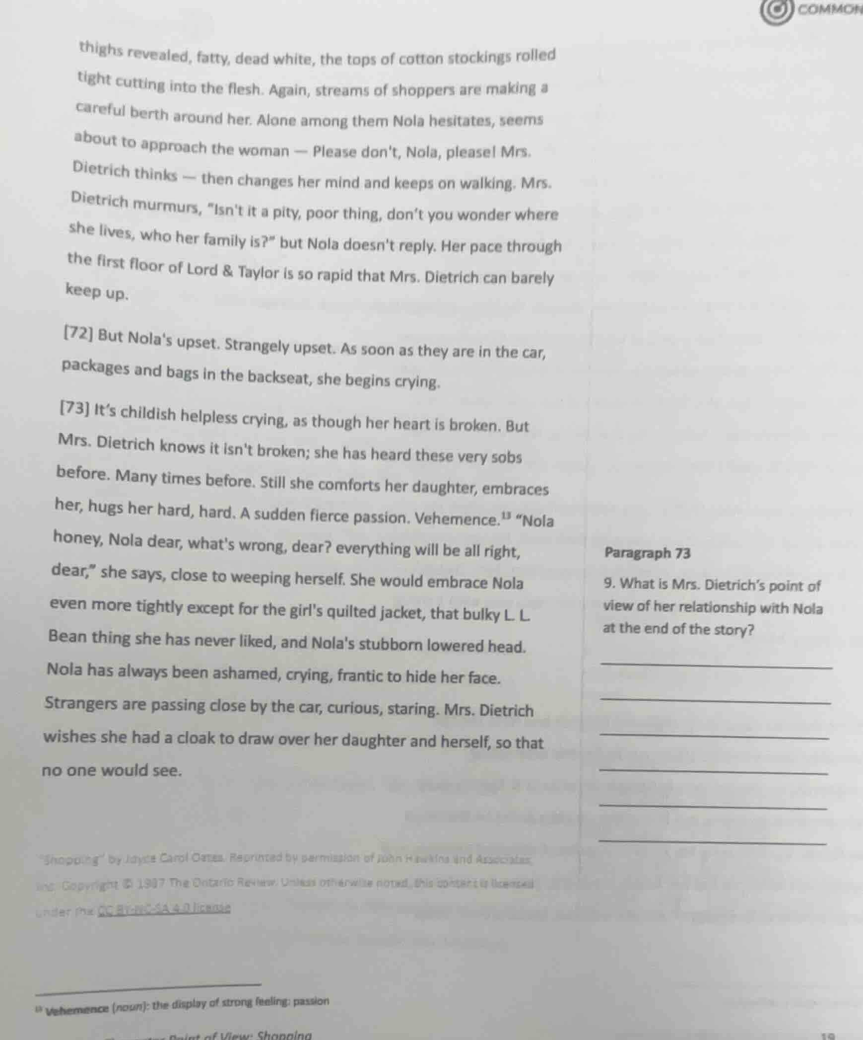 thighs revealed, fatty, dead white, the tops of cotton stockings rolled…