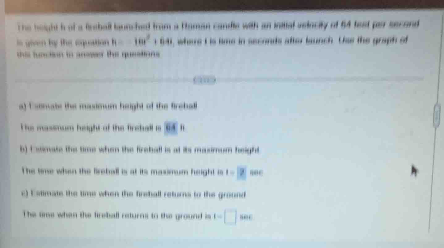 the height h of a football launched from a roman candle with an initial…