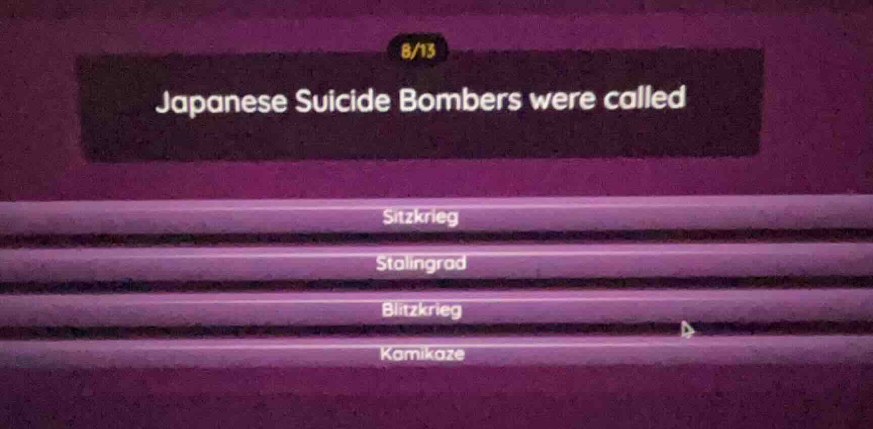 8/13 japanese suicide bombers were called sitzkrieg stalingrad blitzkri…