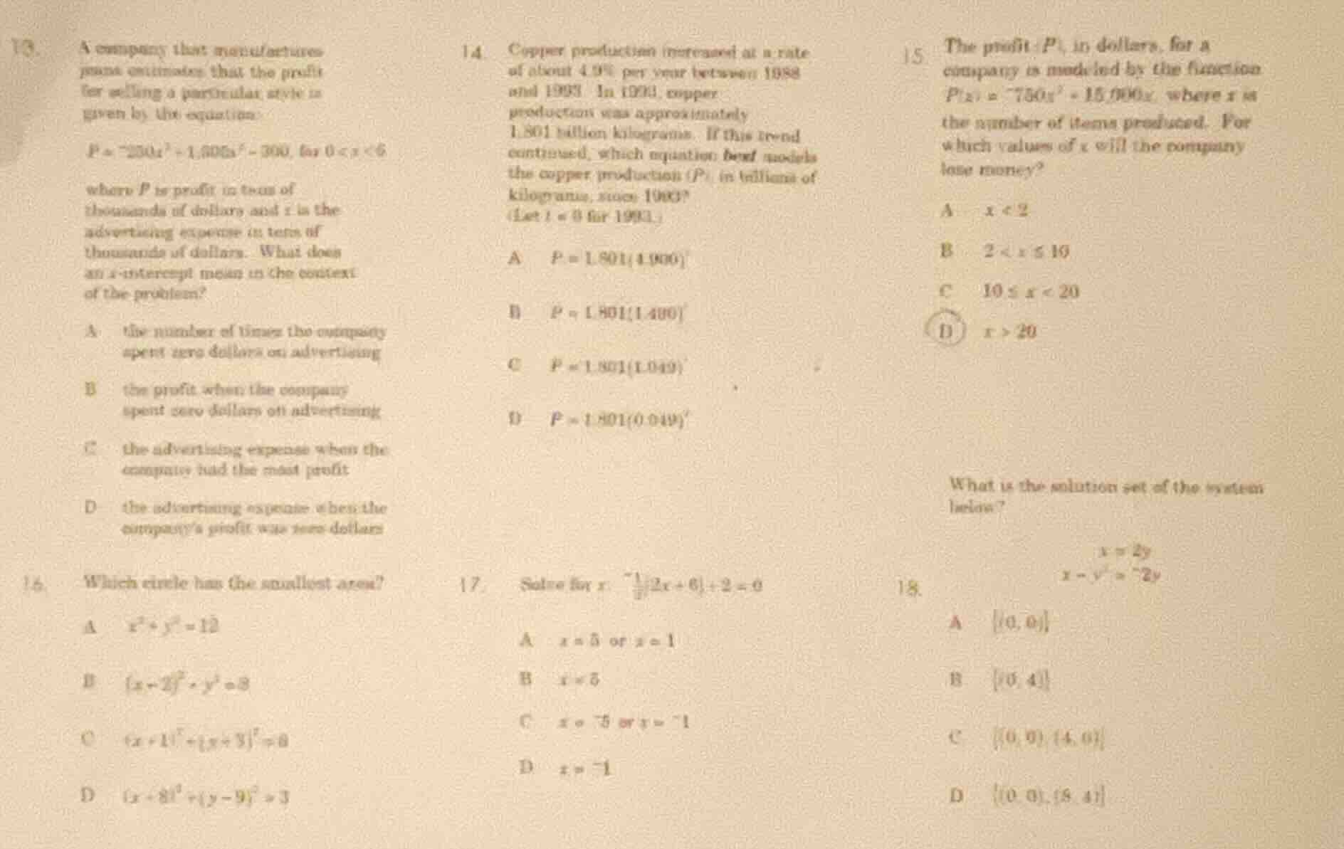 13. a company that manufactures jeans estimates that the profit for sel…