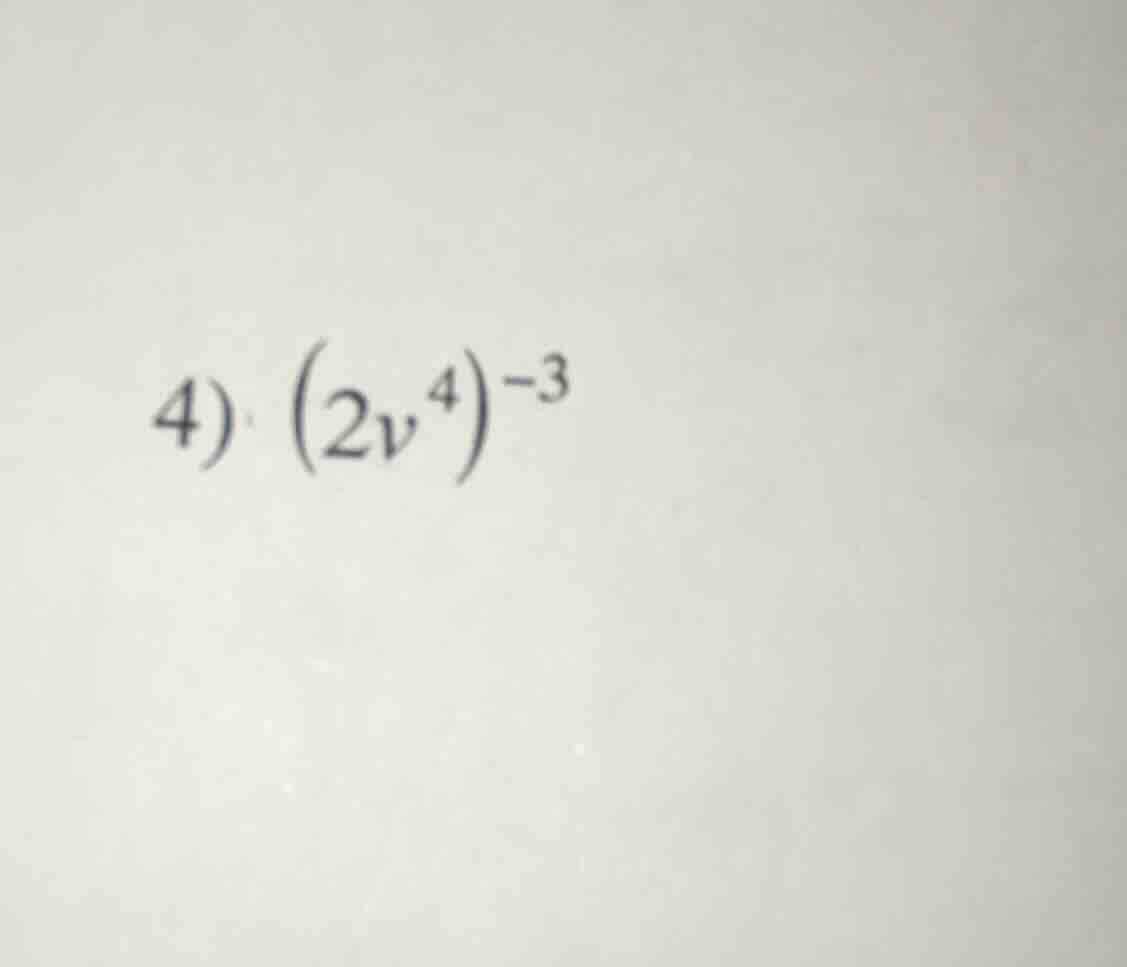 4) (2v⁴)⁻³