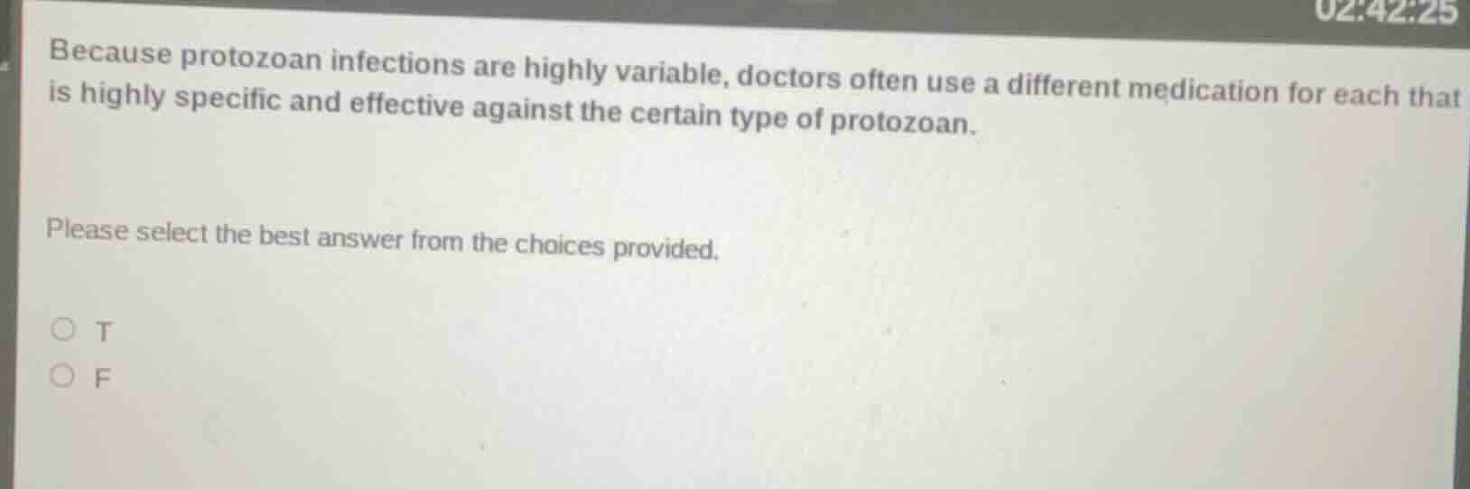 because protozoan infections are highly variable, doctors often use a d…