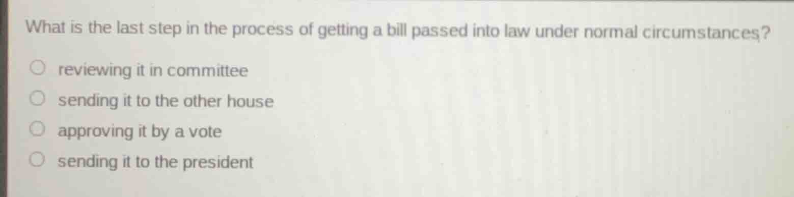 what is the last step in the process of getting a bill passed into law …