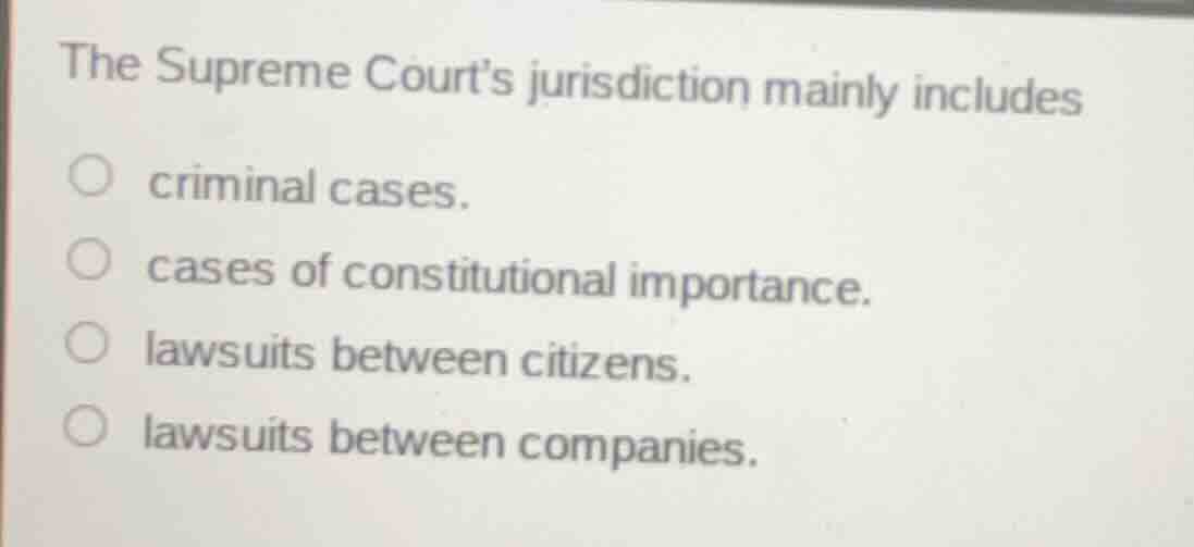 the supreme court’s jurisdiction mainly includes criminal cases. cases …