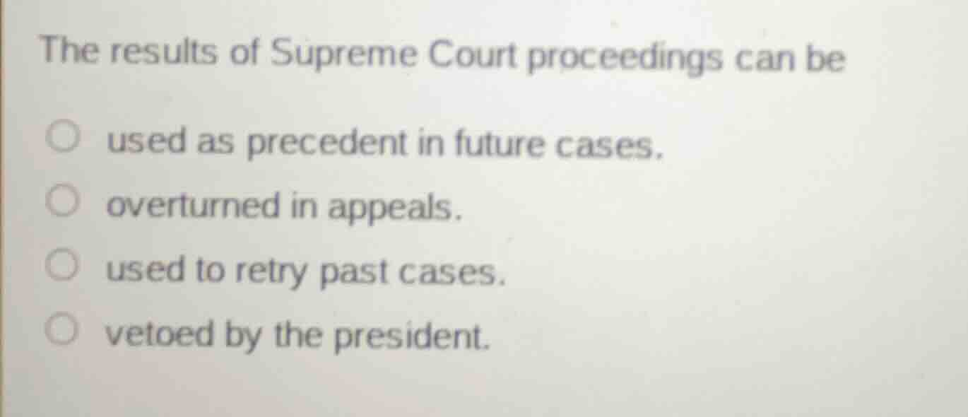 the results of supreme court proceedings can be used as precedent in fu…