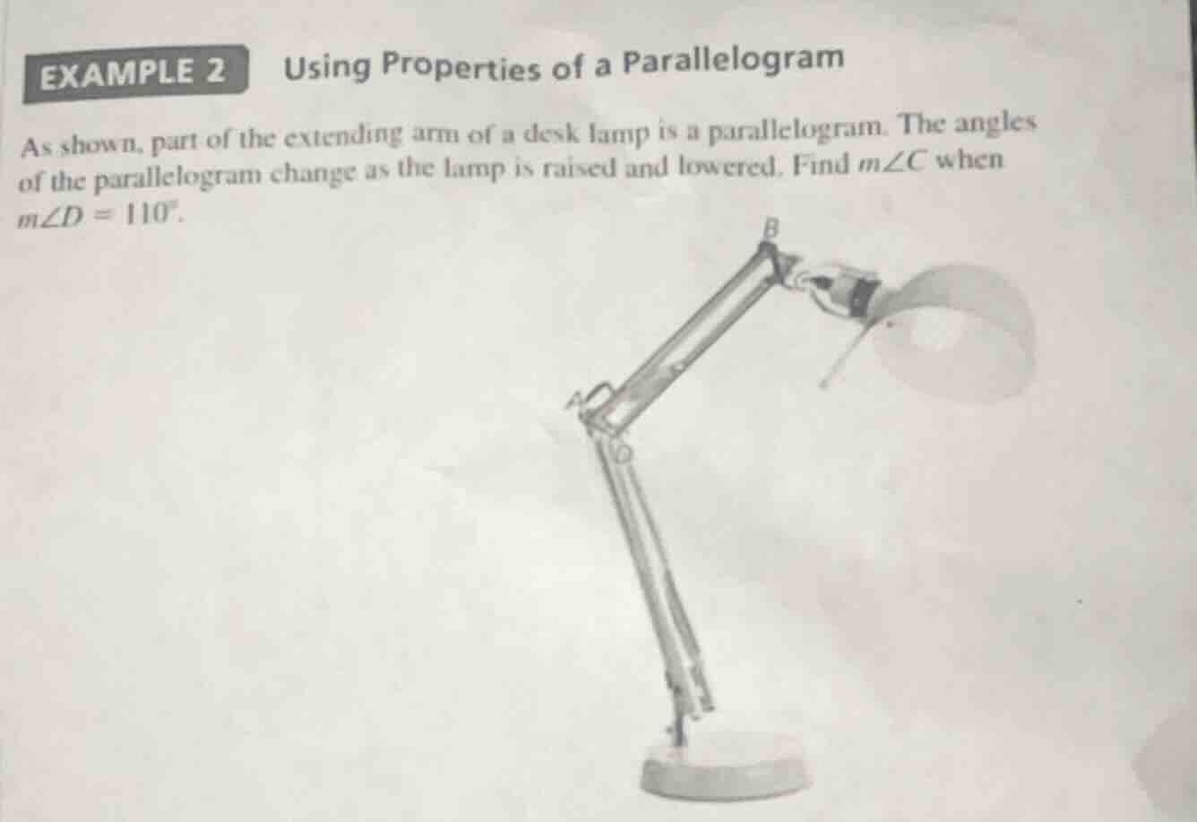 example 2 using properties of a parallelogram as shown, part of the ext…