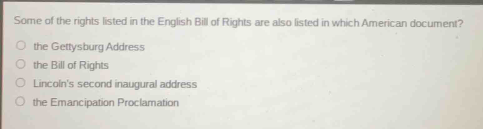 some of the rights listed in the english bill of rights are also listed…
