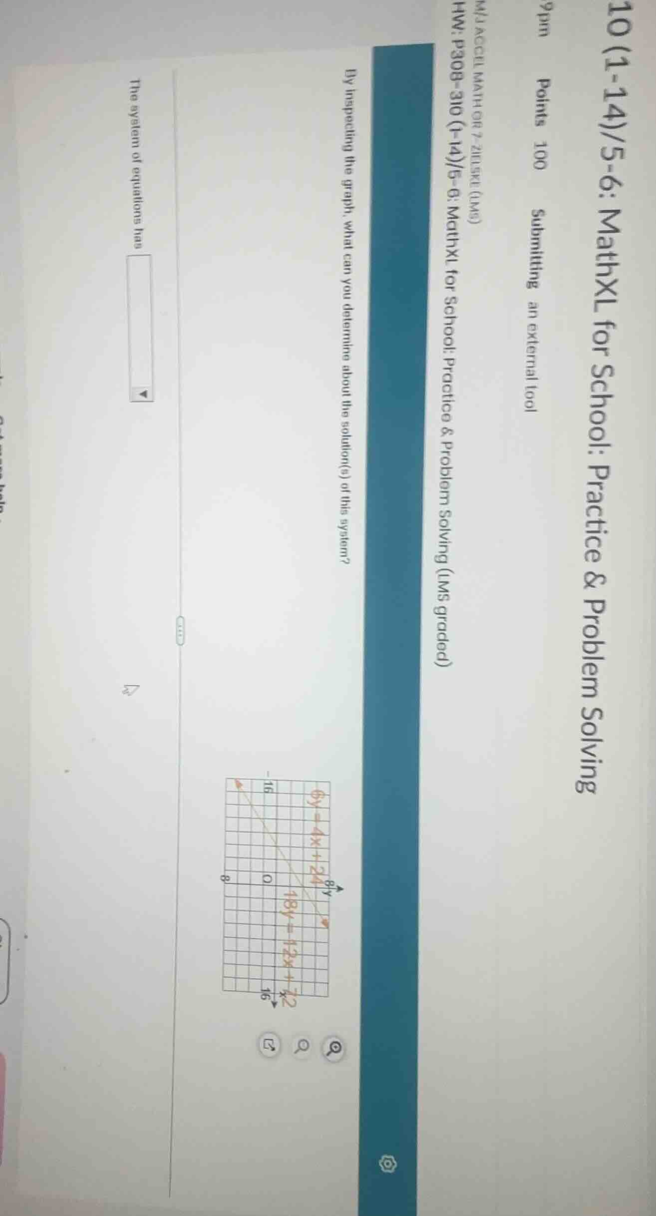 by inspecting the graph, what can you determine about the solution(s) o…