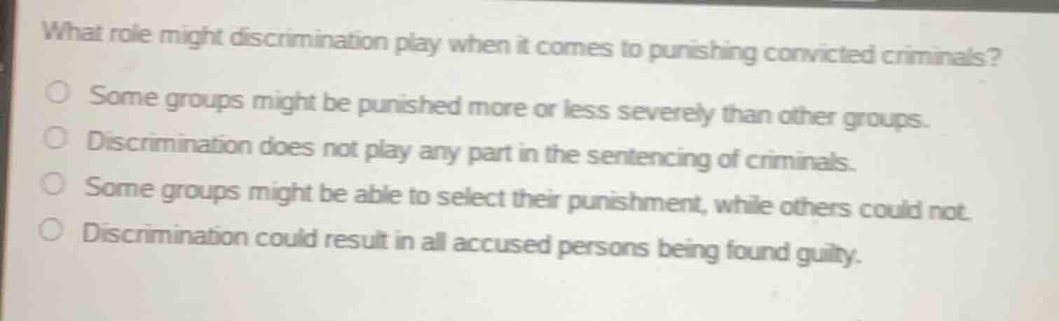 what role might discrimination play when it comes to punishing convicte…