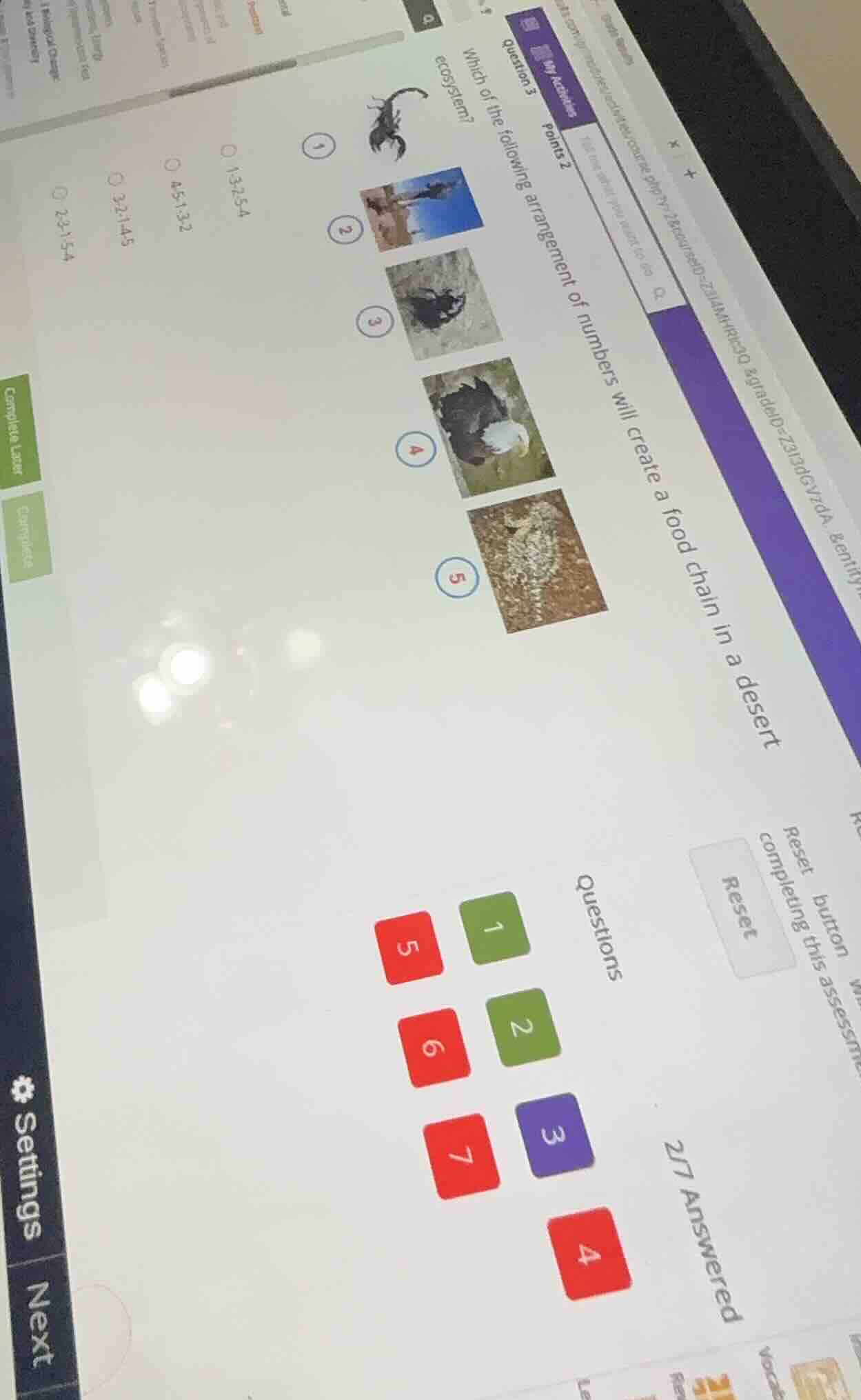 question 3 points 2 which of the following arrangement of numbers will …