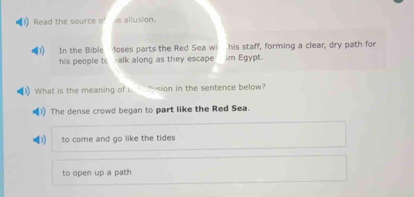 read the source of the allusion. in the bible, moses parts the red sea …