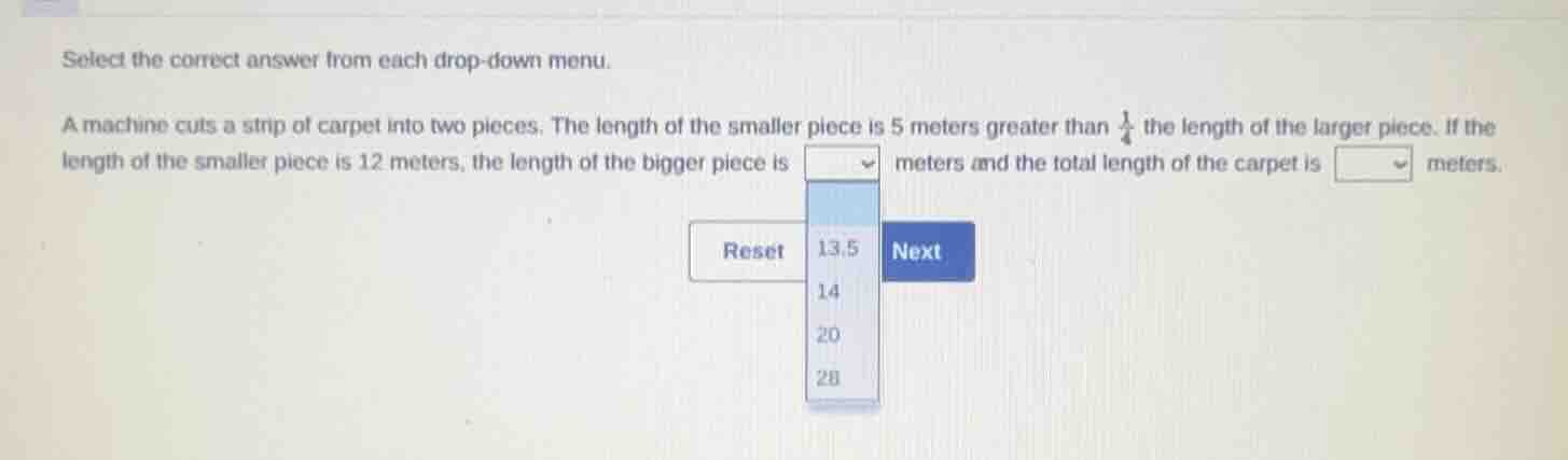 select the correct answer from each drop - down menu. a machine cuts a …