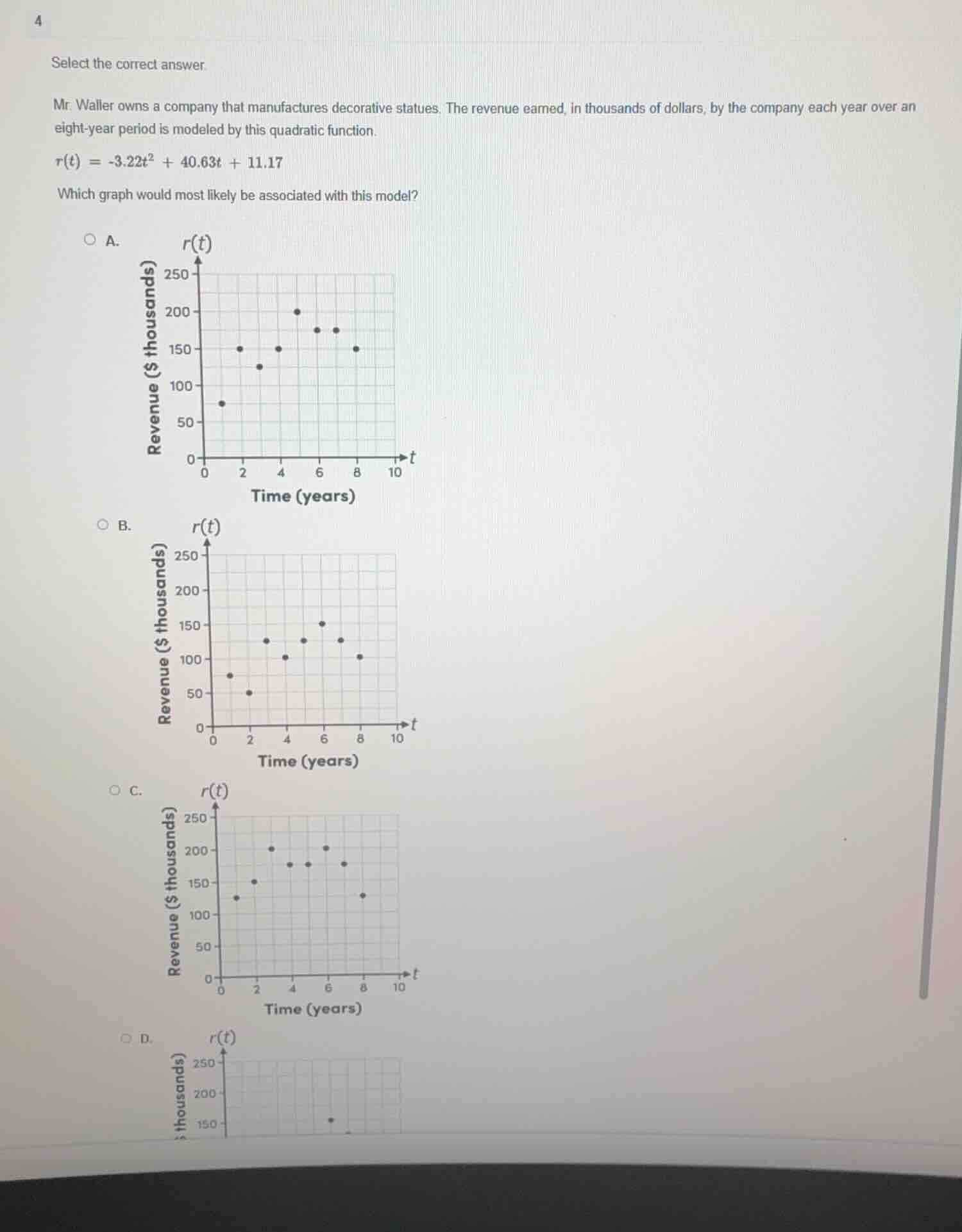 select the correct answer. mr. waller owns a company that manufactures …
