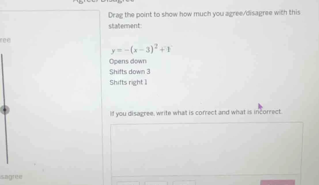 drag the point to show how much you agree/disagree with this statement:…