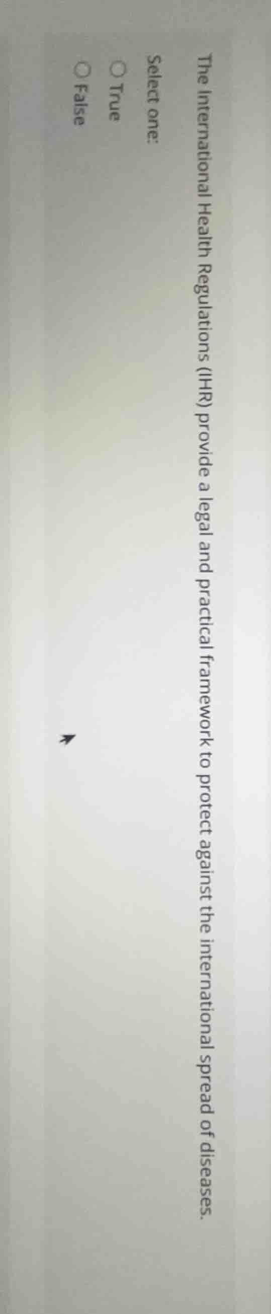 the international health regulations (ihr) provide a legal and practica…