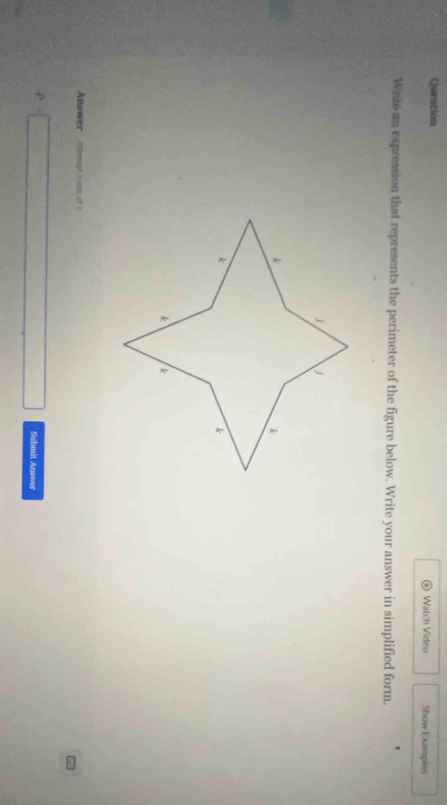 write an expression that represents the perimeter of the figure below. …