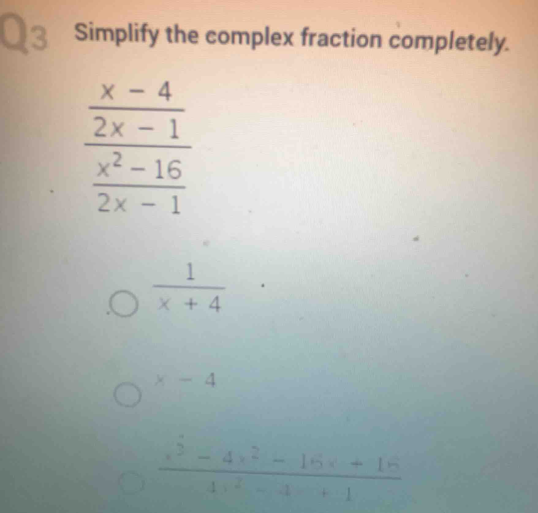 q3 simplify the complex fraction completely. \\(\\frac{\\frac{\\frac{x …