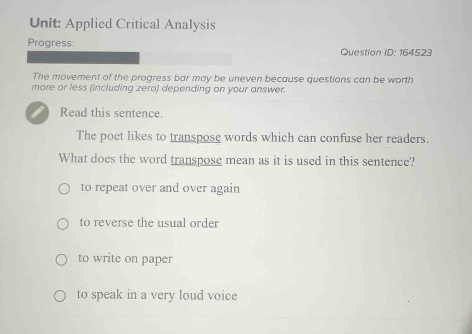 unit: applied critical analysis progress: question id: 164523 the movem…