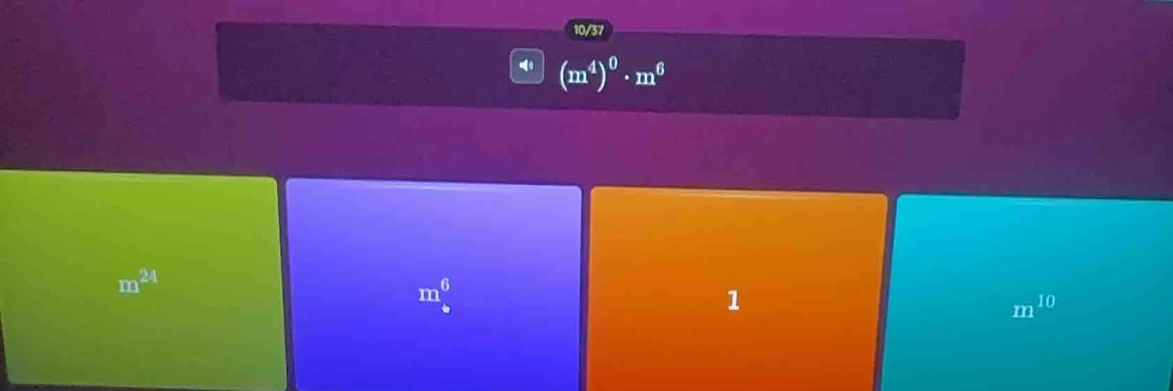 (m^4)^0 \\cdot m^6