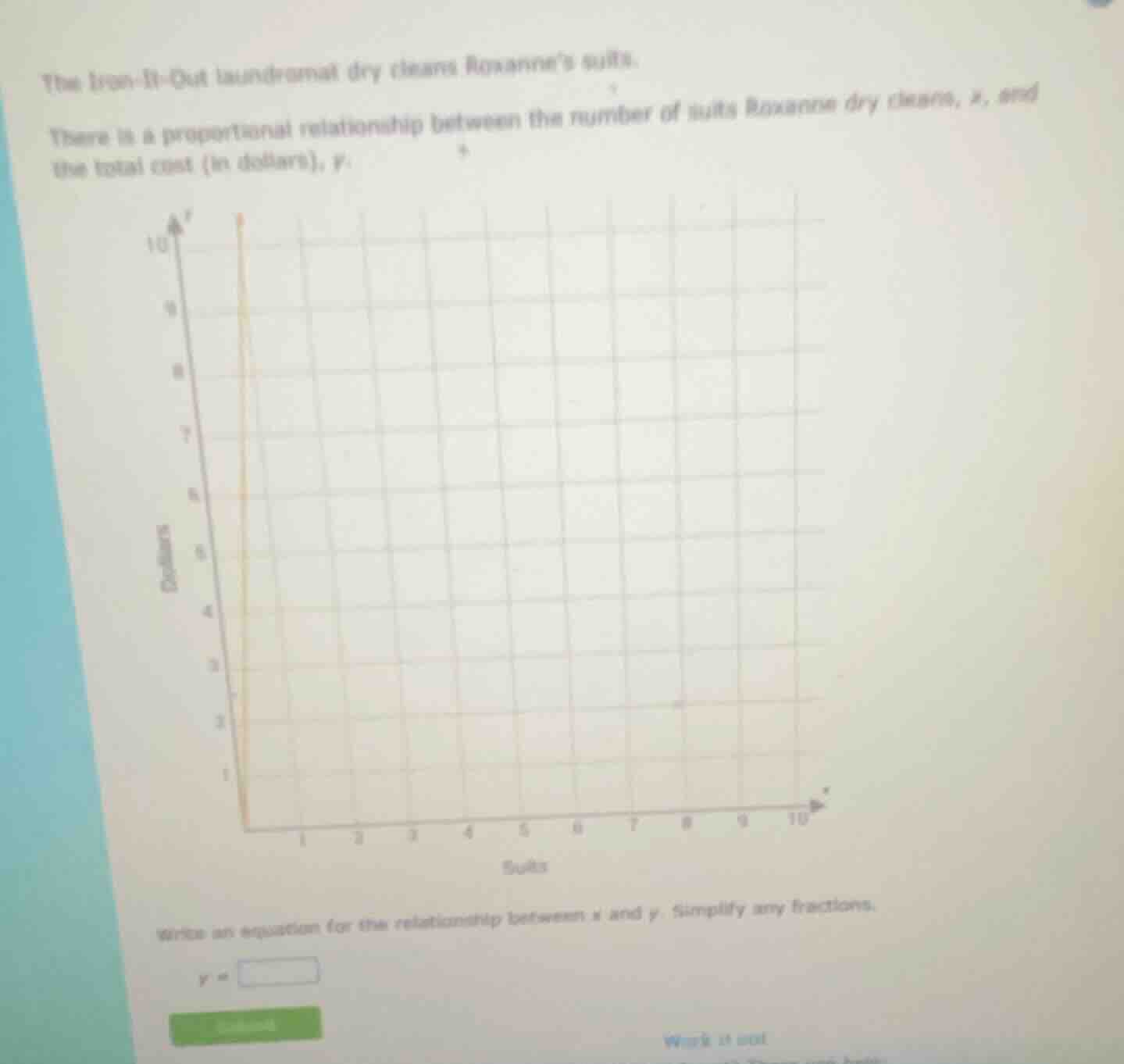 the iron - it - out laundromat dry cleans roxannes suits. there is a pr…