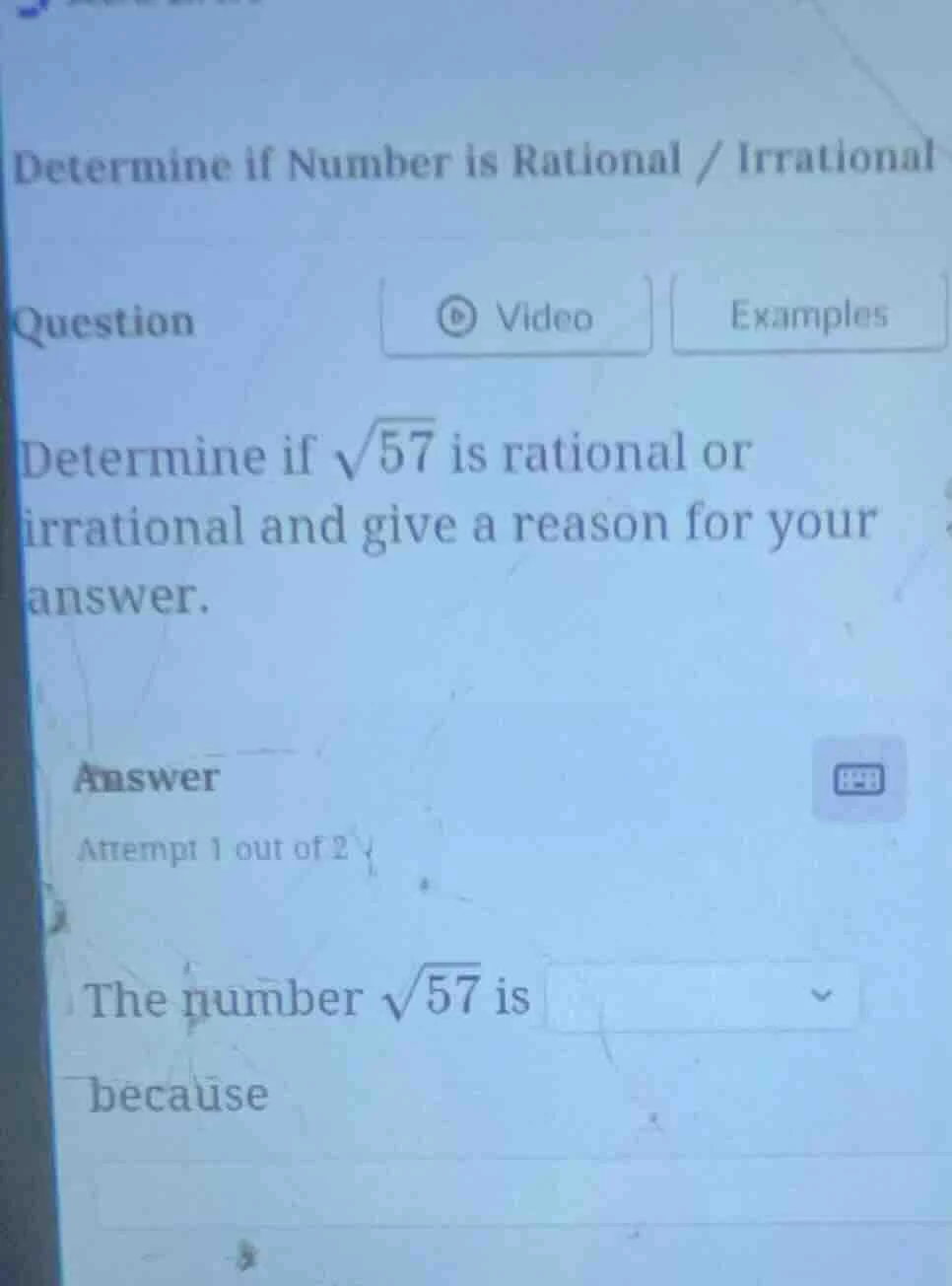 determine if number is rational / irrational question determine if \\(\…