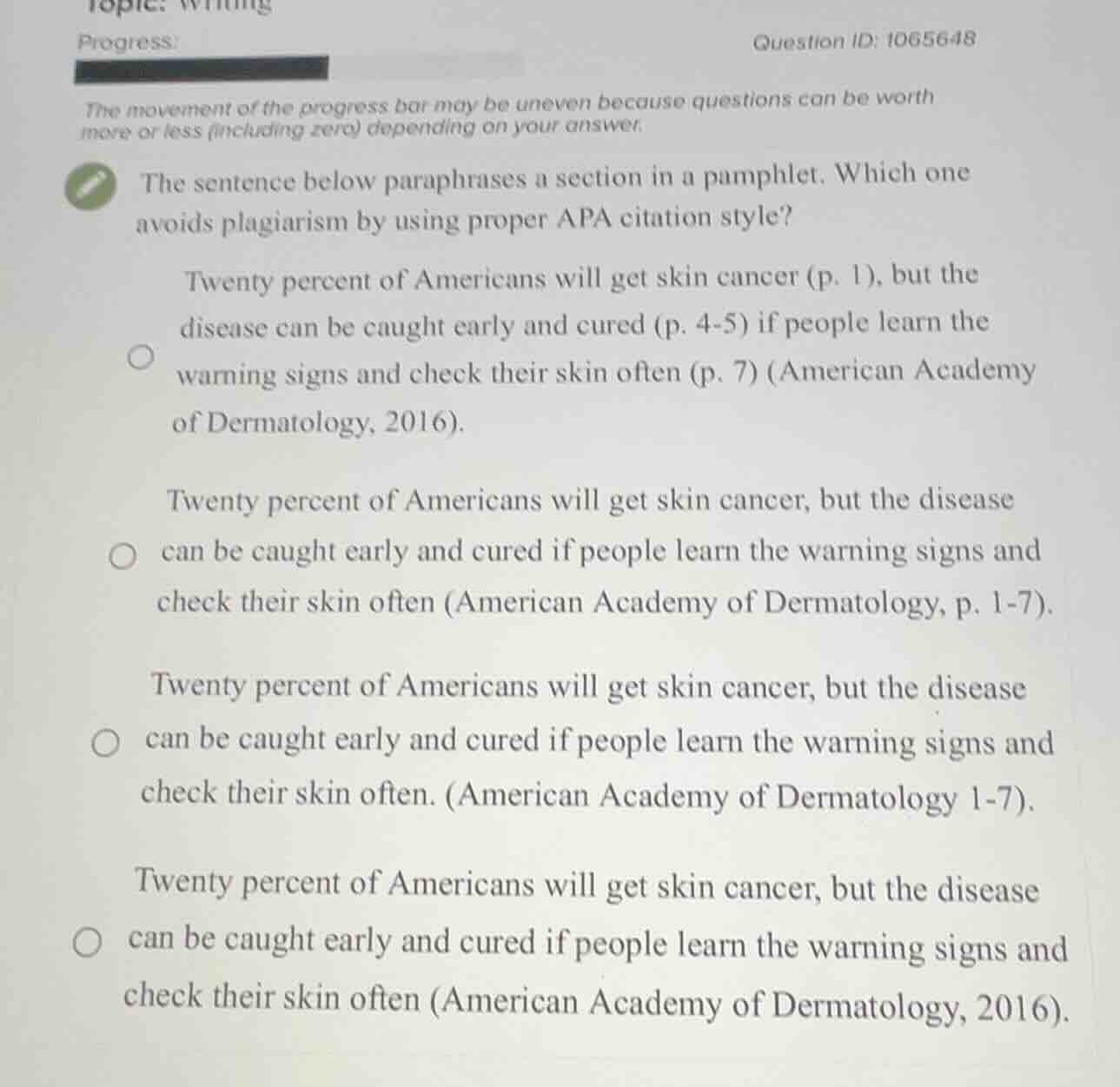 topic: writing progress: question id: 1065648 the movement of the progr…