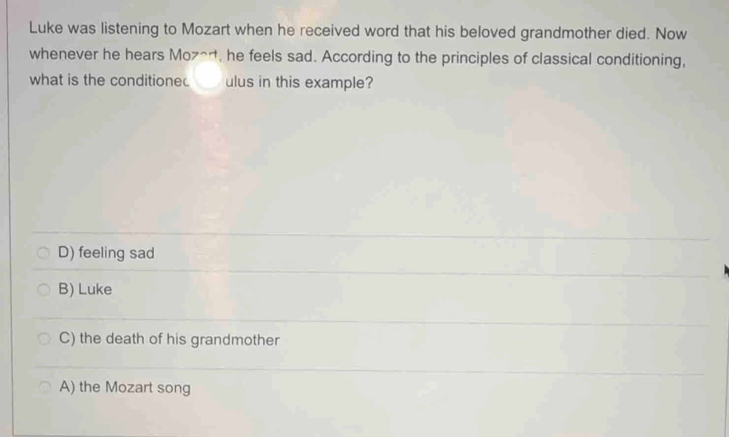 luke was listening to mozart when he received word that his beloved gra…