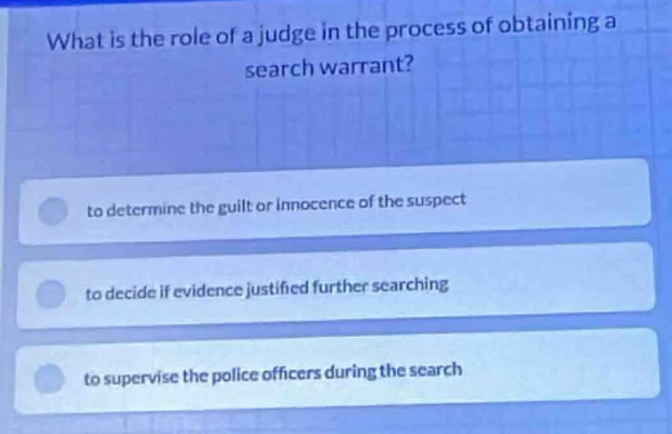 what is the role of a judge in the process of obtaining a search warran…