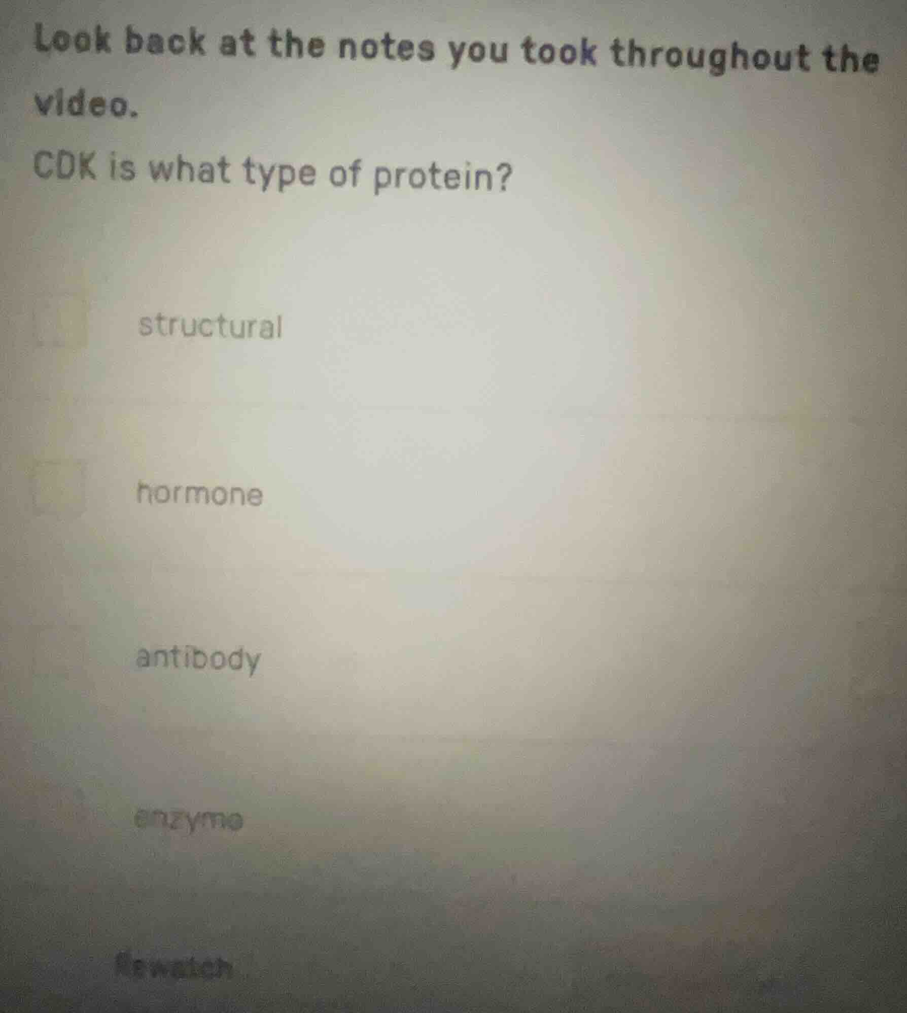 look back at the notes you took throughout the video. cdk is what type …