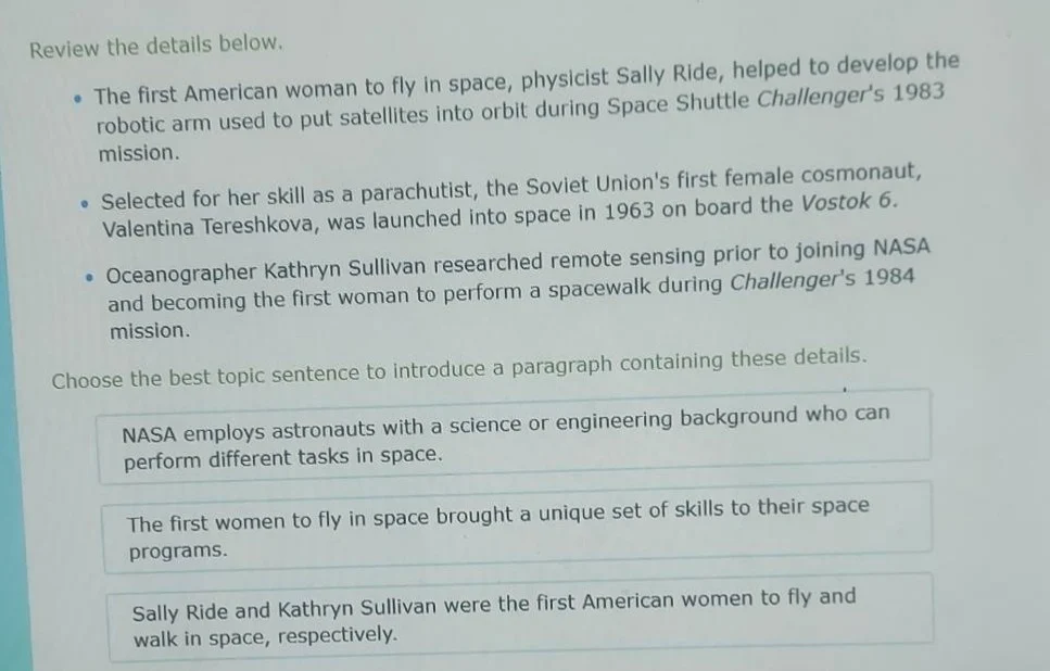 review the details below. - the first american woman to fly in space, p…