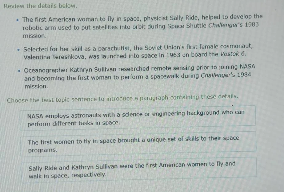 review the details below. - the first american woman to fly in space, p…
