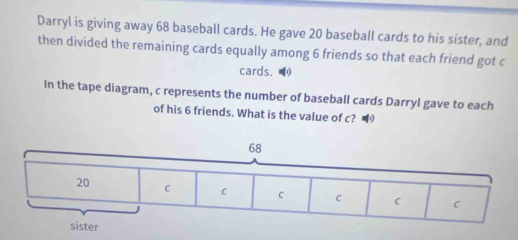 darryl is giving away 68 baseball cards. he gave 20 baseball cards to h…